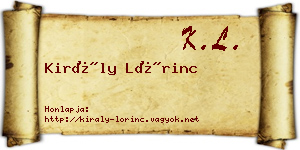 Király Lőrinc névjegykártya