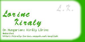 lorinc kiraly business card