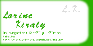 lorinc kiraly business card